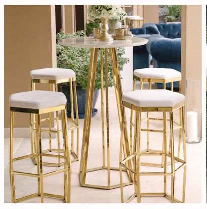 Cocktail Chairs And Table, Tall Cocktail Tables, Gold Bar Table, High Top Cocktail Tables, High Tables And Chairs, Cocktail Tables Wedding, High Bar Tables, Cocktail Bar Table, High Table And Chairs