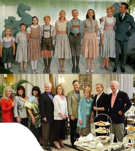 La “Familia Von Trapp” entonces y 45 años después ... O sea, INCREÍBLE. Georg Von Trapp, Klasik Hollywood, Simon And Garfunkel, Film Vintage, Christopher Plummer, Simon Garfunkel, The Sound Of Music, I Love Cinema, Julie Andrews