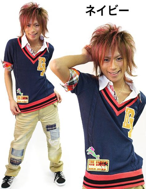 Gyaru Fashion Masc, Gyaru Men Fashion, Guy Gyaru, Gyaruo Men Outfit, Mcbling Outfits Men, Gyaruo Men Outfits, 2000s Japanese Fashion Male, Male Gyaru Fashion, Guyru Fashion Style