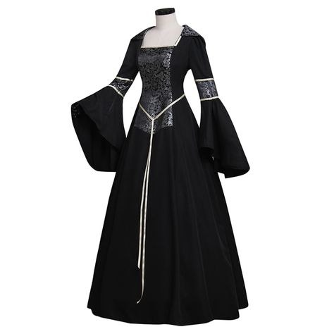 Hotd Dresses, Item References, Gothic Vampire Costume, Story Clothes, Gothic Victorian Dresses, Medieval Dresses, Goth Costume, Dress With Hood, Historical Gowns