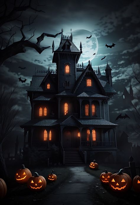 Haunted House Halloween Background#pikbest##Backgrounds Halloween Haunted House Wallpaper, Cartoon Horror Background, Haunted House Design, Kid Friendly Haunted House, Haunted House Exterior, Halloween House Drawing, Haunted Background, Haunted House Layout, Victorian Haunted House