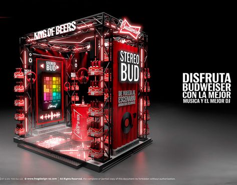 BUDWEISER BAR -1 INICIATIVA FLAGSHIP on Behance Bar Booth, Festival Booth, Pernod Ricard, Pop Display, Creative Display, Point Of Purchase, Information Architecture, Environmental Graphics, Sound Design