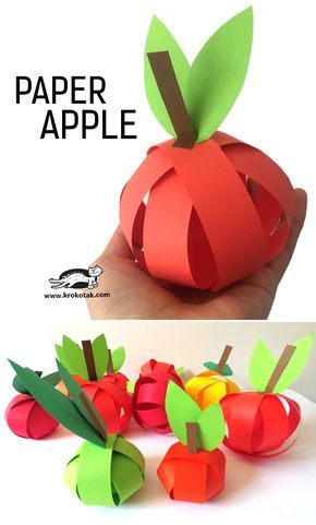 children activities, more than 2000 coloring pages Vegetable Crafts, Paper Apple, Fruit Crafts, Apple Craft, Paper Craft Ideas, Preschool Art Activities, Autumn Crafts, Fall Crafts For Kids, Childrens Crafts