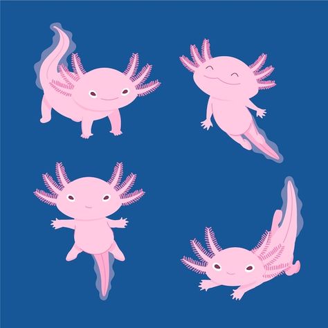 Axolotl Illustration, Vector Hand, Psd Files, Flat Design, Graphic Resources, Hand Drawn, Vector Free, Illustration Art, Free Download