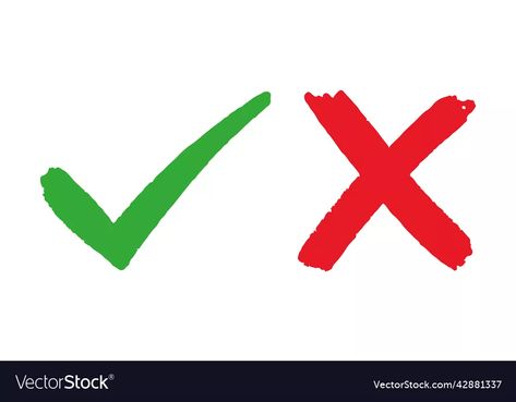 Check Mark, Right And Wrong, Jesus Christ Images, Red Cross, Transparent Png, White Background, Hand Drawn, Print On Demand, Vector Images