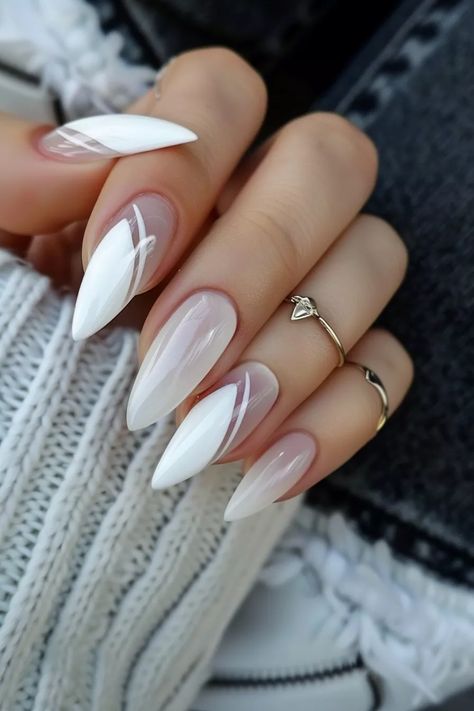 Are you in search of some attractive white nail designs to experiment with during this season? If yes, then you have landed on the right article! As summer is approaching, I have curated a list of my preferred styles to offer you some ideas. I have included various designs ranging from abstract to indie to cater to different preferences.Many of these styles can be easily replicated in the comfort of your own home! If you’re interested in trying a matte style Glamorous Nails Designs, Nail Ideas White Design, Milky White Nails With Design, White Nails Ideas, White Nail Inspo, White Nail Ideas, White Almond Nails, Nail Art Simple, Elegant Touch Nails