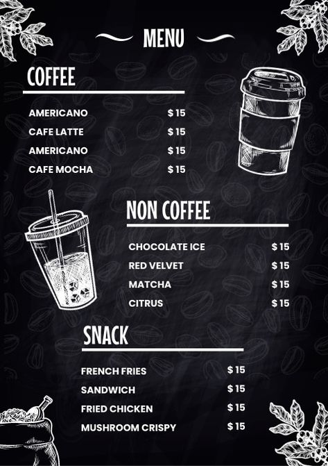 880+ Free Templates for 'Coffee menu poster' Coffee Shop Menu Ideas, Coffee Shop Menu Design, Coffee Menu Template, Menu Poster, Coffee Shop Menu, Mood Bored, Linkedin Background Image, Americano Coffee, Kindle Book Cover