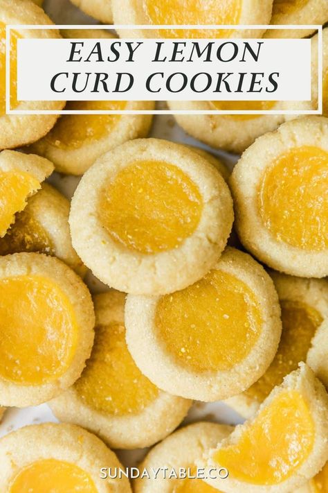 These lemon curd cookies are the best - they're bright, zesty, and so delicious! The shortbread is easy to make and has lemon sugar for even more citrusy flavor. And, we're using homemade lemon curd to make them extra gourmet. You can even bake them with gluten-free flour or store-bought lemon curd! These cookies are one of my go-tos for Christmas, spring holidays, parties, and more. If you're looking for a way to use lemon curd, definitely don't sleep on these lemon curd thumbprint cookies! Gluten Free Lemon Curd Cookies, Lemon Curd Thumbprint Cookies, Best Lemon Curd, Lemon Curd Uses, Lemon Thumbprint Cookies, Lemon Curd Cookies, Curd Cookies, Homemade Lemon Curd, Lemon Shortbread Cookies