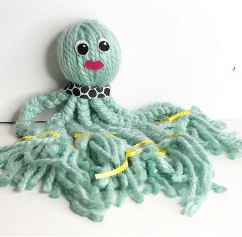 Yarn Octopus, Diy Octopus, Octopus Crafts, Doll For Kids, Fun Summer Crafts, Art Beat, Christmas Child, Kids Studio, Yarn Dolls