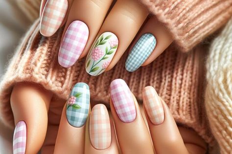 15 Enchanting Easter Nail Design Ideas for Spring | Moms Collab Multicolored Nails, Pastel Nails Designs, Sunflower Nails, Easter Nail Designs, Squoval Nails, Nail Art Trends, Spring Nail Designs, Vibrant Nails, Blue Nail Designs