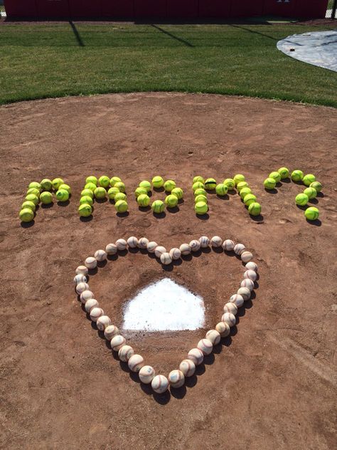 Baseball Softball Promposal, Softball Prom Proposal, Prom Proposal Softball Ideas, Promposal Ideas Baseball High Schools, Promposal Ideas Softball, Baseball Prom Proposal, Promposal Ideas For Him Baseball, Softball Promposals, Softball Wedding Ideas