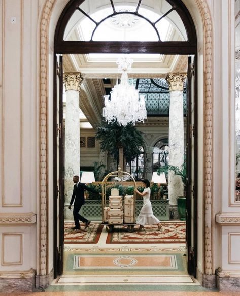 50s Hotel Aesthetic, The Plaza Hotel Aesthetic, Plaza Hotel Photoshoot, The Plaza Hotel Nyc Aesthetic, Plaza Hotel Aesthetic, The Plaza Aesthetic, Luxury Hotel Aesthetic, Restaurant Wall Design, Mediterranean Hotel