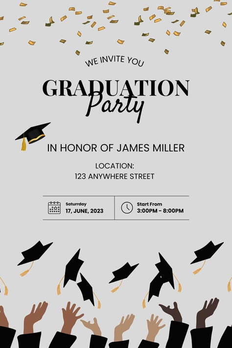 Graduation Party Invitation, Digital Invitation, Instant Download, Class of 2023, Graduation Graduation Invitations Template 2023, Graduation Invite Template, Invitation Card Design For Graduation, Prom Invitations Templates, Graduation Invitation Ideas Templates, Graduation Dinner Invitations, College Graduation Invitations Templates, Graduation Invitation Card Design, Diy Graduation Invitations