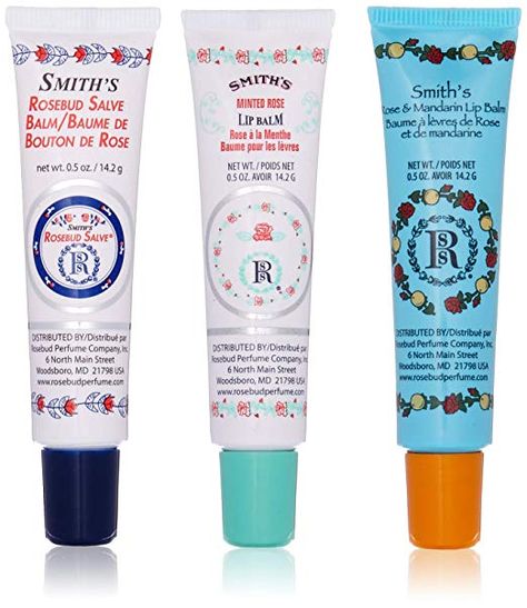 Rosebud Trio Lip Balm Assortment, 0.5 Ounce Smiths Rosebud Salve, Rosebud Salve, Strawberry Lip Balm, Rose Lip Balm, Girls Gift Guide, Homemade Lip Balm, Nice Lips, Best Lip Balm, Lip Balm Tubes