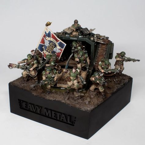 Warhammer 40k Diorama, 40k Diorama, Head Banner, Warhammer Diorama, Work And Energy, 40k Painting, 40k Imperial Guard, Warhammer Miniatures, Astra Militarum