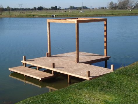 Small Dock, Salt Ponds, Lake Dock, Trailer Living, Pond Landscaping, Floating Dock, Outdoor Decor Backyard, Cool Inventions, Outdoor Design