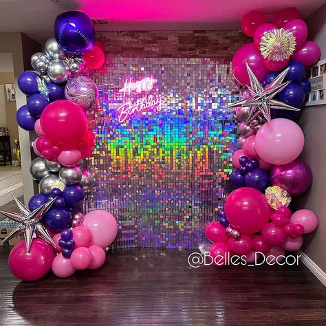 Fancy Silver Shimmer Wall Panels – Easy Setup Wedding/Event/Theme Part – ubackdrop Shimmer Wall Decoration Ideas, Bratz Party Decorations, Silver Shimmer Wall, Shimmer Wall Panels, Pop Star Party, Birthday Decoration Ideas, Shimmer Wall Backdrop, 53 Birthday, 15 January