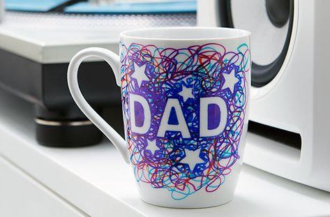 Homemade Gifts For Dad, Plain White Mugs, Toy Money, Diy Gifts For Dad, Sharpie Mug, Diy Sharpie, Kid Friendly Crafts, Mug Crafts, First Fathers Day Gifts