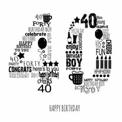 40th Birthday Images, Happy Birthday 40, Happy Birthday Cheers, Husband 40th Birthday, 40th Birthday Men, 40th Bday Ideas, 40th Birthday Quotes, 40th Birthday Party Decorations, Happy Birthday Boy