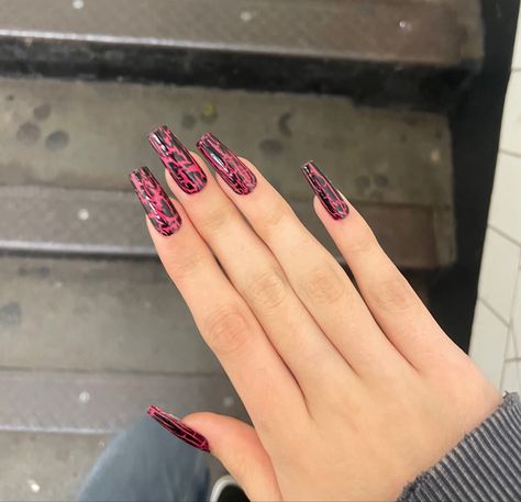 #endcracklehate #bringbackcrackle i am crackle nail polishs number 1 fan Crocidle Nail Design Pink, Crackle Gel Nails, Crackle Nails Acrylic, How To Use Crackle Medium, Black Crackle Nails, Crackle Nail Polish, Crackle Nails, French Tip Acrylic Nails, Nails Inspo