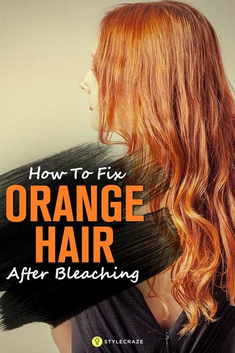 How To Fix Orange Hair After Bleaching – 5 Proven Methods Fix Orange Hair, Orange Brown Hair, Pinwheel Hair Color, Red Orange Hair, Brassy Hair, Hair Color Orange, Bleaching Your Hair, Girls Short Haircuts, Hair Toner