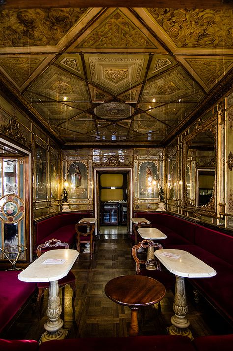 Room in Caffè Florian: taken from the outside. Caffe Florian, Venice Cafe, St Marks Square, Design Café, Palermo Sicily, Siena Italy, Verona Italy, Venice Travel, Puglia Italy