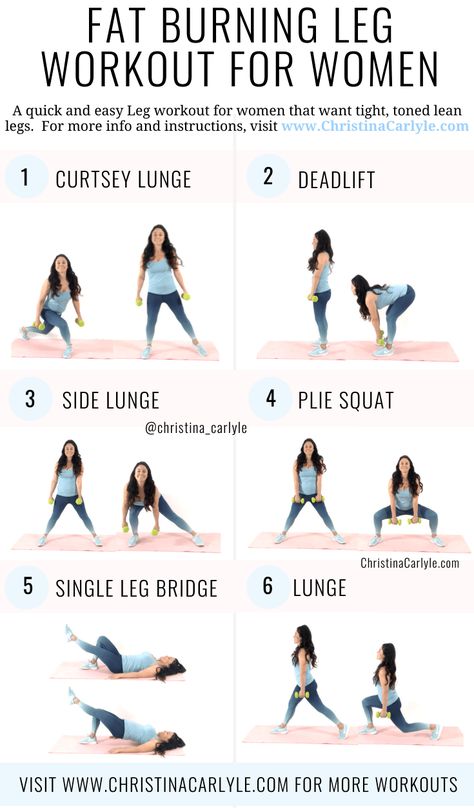 The Best Leg Workout for Women - This leg workout routine only needs dumbbells so you can do these leg exercises at home or the gym. It's perfect for beginners and busy women that want to burn fat and get slim, toned legs fast. The best part? This leg workout only takes about 20 minutes and helps boost the metabolism so you can burn fat during and after the workout. https://christinacarlyle.com/best-leg-workout-women/ Toned Legs Fast, Best Leg Workout For Women, Leg Toner Workout, Leg Exercises At Home, Leg Workout For Women, Christina Carlyle, Leg Workout Women, Exercise Food, Leg Workouts Gym