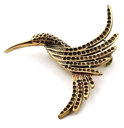 Bronze Nature Hummingbird Pins and Brooches Vintage Thailand Jewelry >>> Check out the image by visiting the link. Religious Jewelry Catholic, Gold Art Nouveau Brooches For Gift, Ornate Bronze Brooch Jewelry, Hummingbird Brooch, Vintage Bronze Brass Brooches, Peacock Feather Brooch, Long Gold Earrings, Scarf Pin, Discount Jewelry