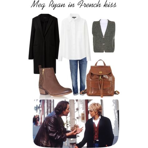 Meg Ryan French Kiss Outfit, Meg Ryan French Kiss, Meg Ryan Outfits, Kiss Clothes, Kiss Outfits, Low Jeans, Fashion Paris, Soft Fashion, Meg Ryan