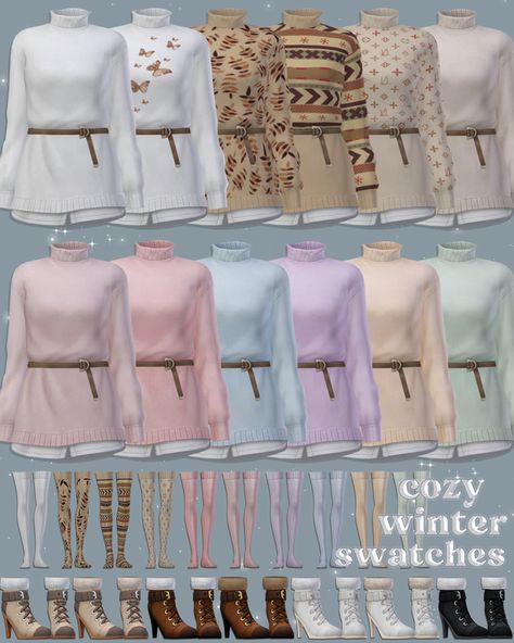 Cozy Winter | Patreon Sims 4 Cc Weather, Sims Cold Weather Cc, Sims 4 Snow Cc, Sims 4 Cc Cold Weather, Sims 4 Cold Weather Cc, Sims 4 Cc Winter Clothes, Cold Weather Outfit, Cold Weather Outfits, Sims 4 Cc