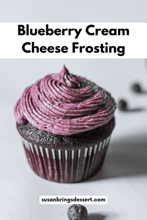 This vibrant blueberry cream cheese frosting is made with freeze dried blueberries and blueberry jam or preserves for a pretty and flavorful blue buttercream. Use it for decorating cake or cupcakes. Blueberry Frosting Recipe, Blueberry Cream Cheese Frosting, Freeze Dried Blueberries, Blueberry Frosting, Buttercream Recipes, Fruit Powder, Creamy Frosting, Cream Fresh, Blueberry Cream Cheese