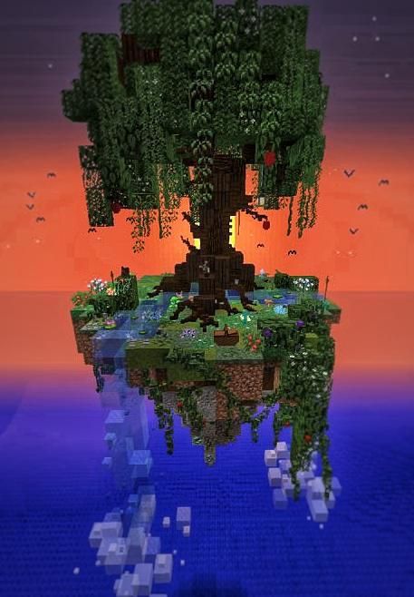 Minecraft Moon Island, Floating Island Base Minecraft, Minecraft Islands Ideas, Magical Minecraft Builds Portal, Floating Island Minecraft Build, Brick Building Minecraft, Skyblock Base Ideas, Minecraft Skyblock Ideas, Floating Minecraft Builds