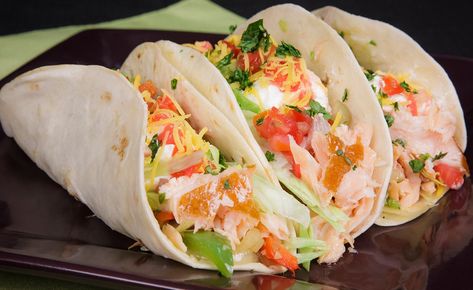 Honey Smoked Salmon, Tacos With Guacamole, Taco Dinner Recipes, Salmon Fish Tacos, Salmon Tacos Recipe, Tacos Dinner, Smoked Salmon And Eggs, Taco Pasta Salad, Fish Taco Sauce