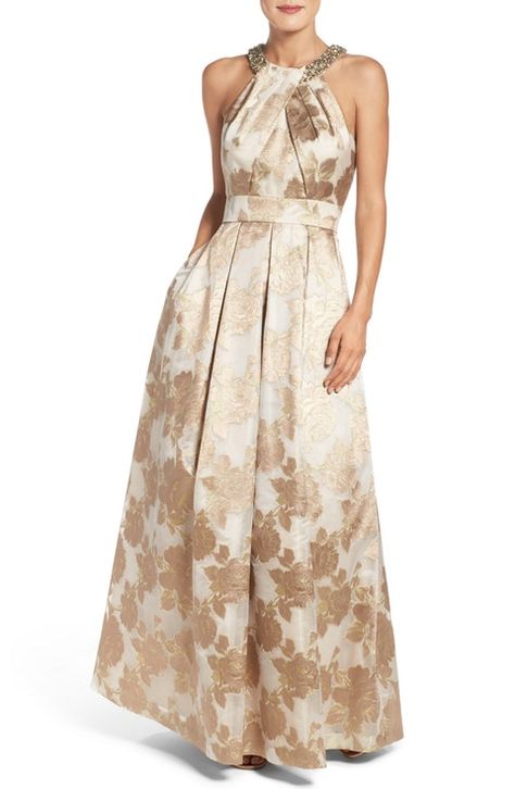 Petite Gowns, Mother Of The Bride Dresses Long, Flare Gown, Mother Of Groom Dresses, Mob Dresses, Cocktail Evening Dresses, Mothers Dresses, Eliza J, Floral Jacquard