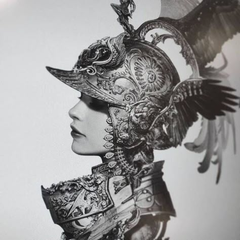 Knight Helmet Art, Bird Knight, Bird Helmet, Winged Knight, Winged Helmet, Photographie Portrait Inspiration, 다크 판타지, Knight Armor, Aesthetic Inspiration