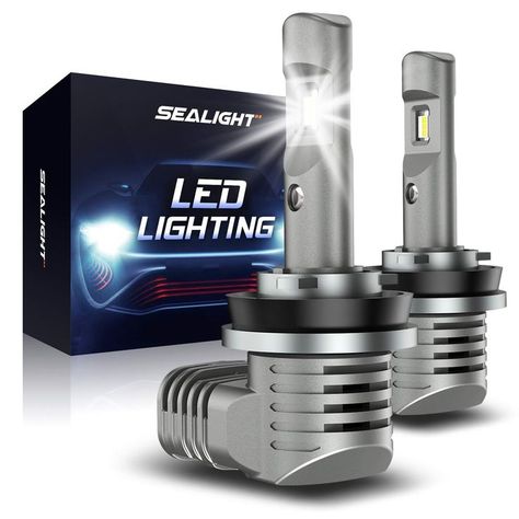 SEALIGHT H11 LED Bulb 20000 Lumens, 600% Brightness, 6500K Cool White H11/H8/H9 LED Bulbs, Plug-and-Play Replacement Bulbs, IP68, Pack of 2 Projector Headlights, Night Driving, Car Headlights, Headlight Bulbs, Power Led, Led Headlights, Innovation Technology, Light Bulbs, Beams