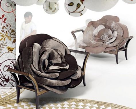 10 Inspiring Flower Chairs Rose Chair, Glamour Interiors, Flower Chair, Unique Chairs Design, Flower Furniture, Funky Chairs, Artistic Furniture, Art Furniture Design, Latest Interior Design