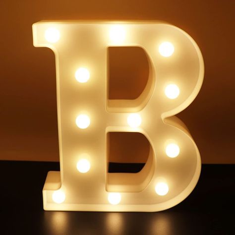 AUSAYE LED Letter Lights Alphabet Light Up Sign Night Light For Wedding Birthday Party Decoration Battery Powered Christmas Lamp Home Bar Decoration Letter B Decor Name Letters On Wall, Led Letter Lights, Alphabet Birthday, Letter Lights, Hostel Room, Alphabet Lighting, Christmas Lamp, Light Up Letters, Teenager's Room