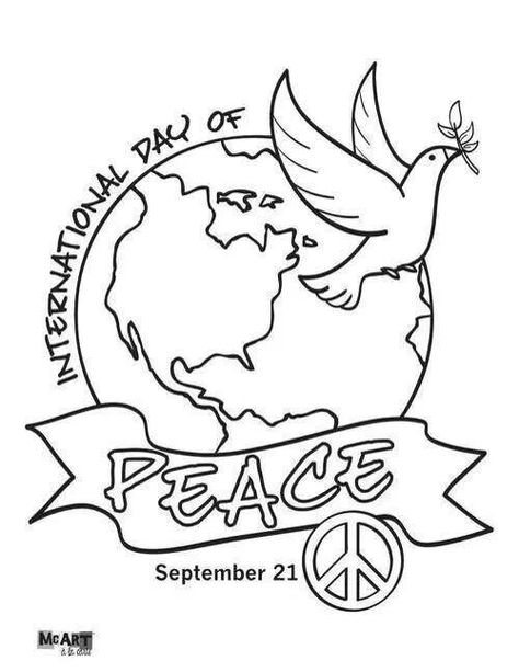 International Day of Peace~  Sept 21 Peace Crafts, Peace Education, World Peace Day, Peace Day, Day Of Peace, Peace Poster, International Day Of Peace, Literary Elements, School Worksheets