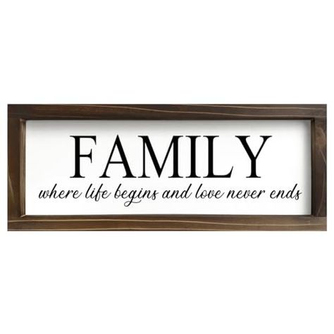 Kas Home Family Wall Art, Where Life Begins Love Never Ends Inspirational Words Wall Decor Wood Framed Quotes Family Sign Plaque Hanging Pictures for Living Room Bedroom (5.5"x16.5", Black-F) Wall Quotes Bedroom, Word Wall Decor, Quotes Family, Wall Decor Wood, Family Wall Art, Pictures For Living Room, Family Sign, Framed Quotes, Family Wall