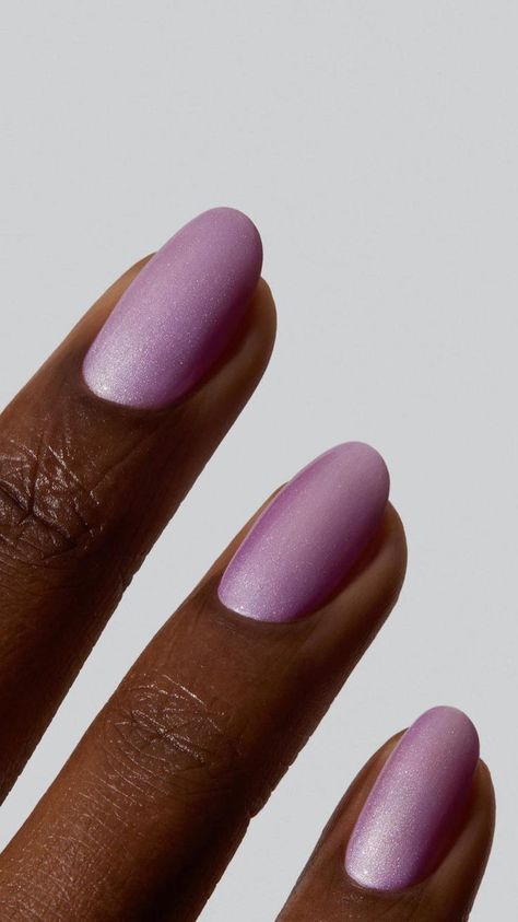 Lavender Pastel Nails, Spring Nails 2024 Trends Purple, Purple Manicure Ideas For Short Nails, Bridesmaid Nails Purple, Lilac Cat Eye Nails, Summer Acrylic Nails Squoval, Milky Lilac Nails, January Nails 2024 Trends, Winter Nail Designs 2024