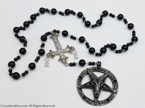 Satanism Necklace, Satanic Accessories, Satanic Outfits, Satanic Clothes, Satanic Rosary, Baphomet Necklace, Satanic Necklace, Theistic Satanism, Satanic Jewelry