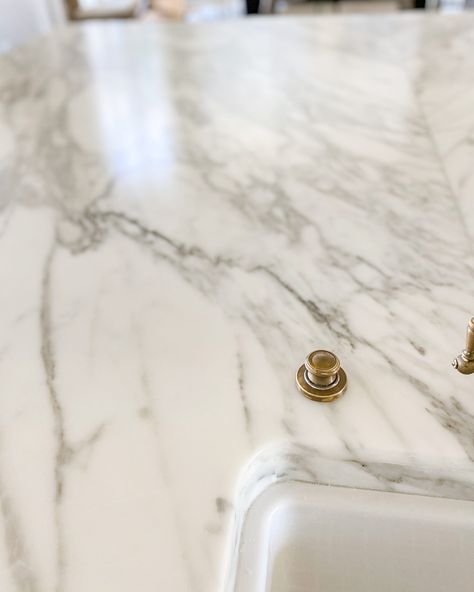 Everything You Need to Know about Marble Countertops Marble And Quartz Countertop, Calcutta Oro Marble, Calcutta Porcelain Countertops, Stained Marble Countertops, White Carrera Marble Kitchen, Calcutta Countertops Kitchen, Marble Alternative Countertops, Calacatta Marble Countertops, Real Marble Countertops