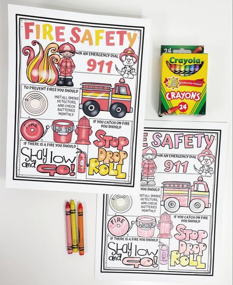 Kitchen Fire Safety Poster, Fire Safety Poster Drawing, Fire Prevention Poster, Fire Prevention Activities, Fire Safety Worksheets, Safety Worksheets, Fire Safety Free, Fire Safety Poster, Fire Safety For Kids