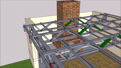 Home Container, Roof Truss Design, Dry Wall, Steel Frame House, Steel Framing, Container Houses, Steel Roofing, Roof Construction, Building Concept