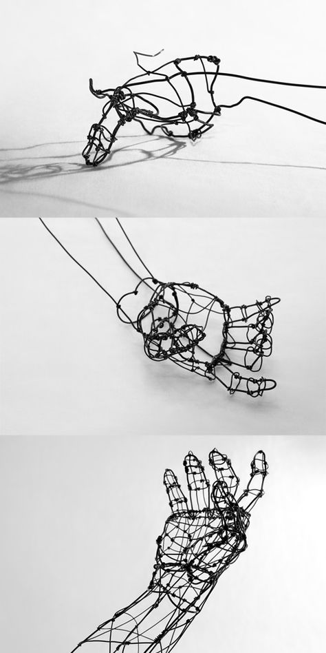 Wire Hand Sculpture, Fiona Morley, Book Line Drawing, Found Object Sculpture, Broad City, Anatomy Sculpture, Wire Sculptures, Wire Art Sculpture, Sculpture Projects