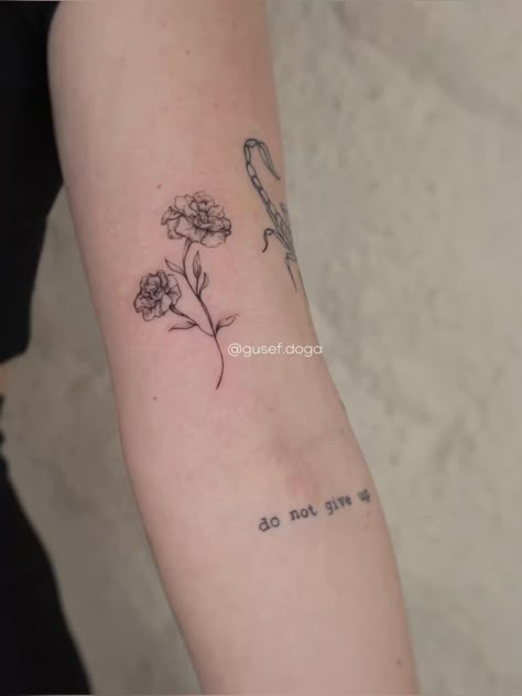 tattoo and design by me 🤍 #tattoo #tattoosforwomen #tattoolife #tattoomodel #tattooinspiration #tattooidea #tattooideasfemale #carnation #carnationtattoo  #carnationtattoodesign #carnationseed #redandblacktattoo #ink #redink #floral #floraltattoos #floralart Carnation Tattoo Behind Ear, Carnation Wrist Tattoo, Mini Carnation Tattoo, Fine Line Carnation Tattoo, Carnation Line Drawing, Sleeve Inspo Tattoo, Red Carnation Tattoo, Flower Tattoo Carnation, Carnation Flower Tattoo Design