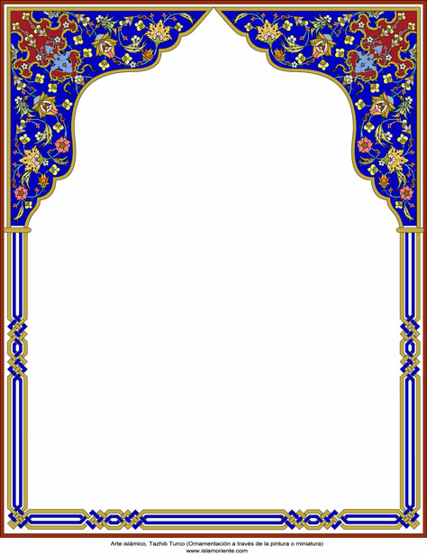 Islamic Art - Persian Tazhib - frame - 10 | Gallery of Islamic Art and Photography Calligraphy Borders, Islamic Mosaic, Islamic Design Pattern, Persian Art Painting, Vintage Paper Background, Frame Border Design, Islamic Patterns, Islamic Art Pattern, Art And Photography