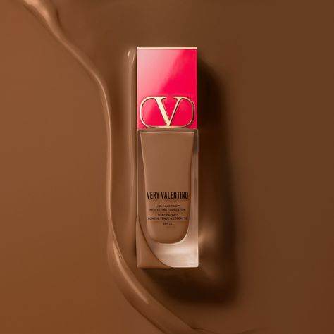 Valentino Makeup Finally Exists, and It's Just as Pretty as Its Dresses | Photos | Allure Valentino Makeup, Shades Of Foundation, Luxury Brand Packaging, Valentino Beauty, Brown Skin Makeup, Graphic Liner, Liquid Highlighter, Liquid Liner, Makeup Items