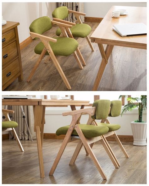 Vancouver Condo, Chair Stool, Chair Wood, Wood Dining Chairs, Wood Chair, Folding Chair, Desk Chair, Design Color, Fabric Covered